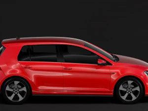 volkswagen golf 7 gtd 5d 2016 3D Model