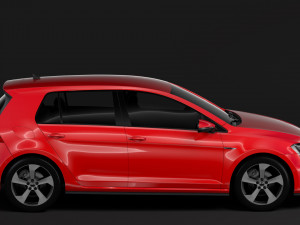 volkswagen golf 7 gtd 5d 2016 3D Модель