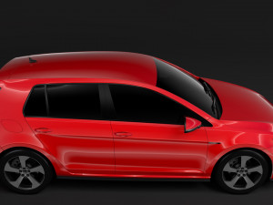 volkswagen golf 7 gtd 5d 2016 3D Модель