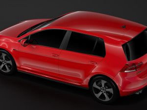 volkswagen golf 7 gtd 5d 2016 3D Модель