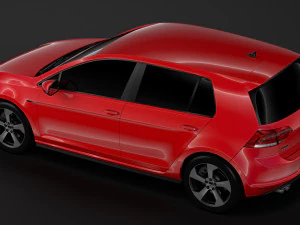 volkswagen golf 7 gtd 5d 2016 3D Model