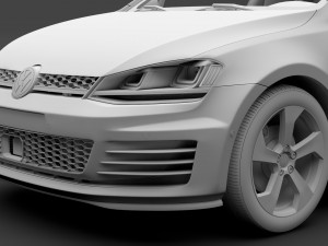volkswagen golf 7 gtd 5d 2016 3D Модель