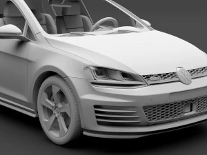 volkswagen golf 7 gtd 5d 2016 3D Model
