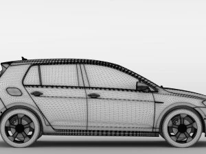 volkswagen golf 7 gtd 5d 2016 3D Model
