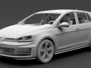 volkswagen golf 7 gtd 5d 2016 3D Модель