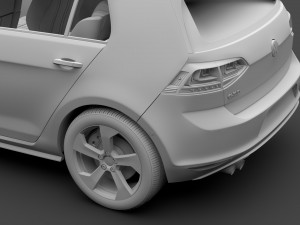 volkswagen golf 7 gtd 5d 2016 3D Модель
