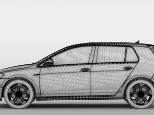 volkswagen golf 7 gtd 5d 2016 3D Модель