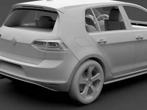 volkswagen golf 7 gtd 5d 2016 3D Model