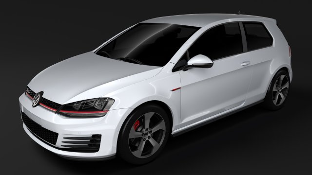 volkswagen golf 7 tgi bluemotion 5d 2016 3D Model .c4d .max .obj .3ds .fbx .stl .blend 