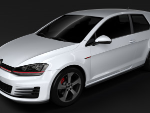 volkswagen golf 7 tgi bluemotion 5d 2016 3D Model