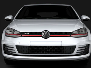 volkswagen golf 7 tgi bluemotion 5d 2016 3D Model