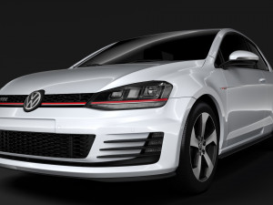 volkswagen golf 7 tgi bluemotion 5d 2016 3D Model