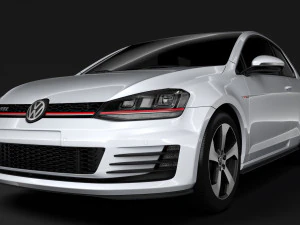 volkswagen golf 7 tgi bluemotion 5d 2016 3D Model