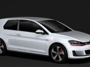 volkswagen golf 7 tgi bluemotion 5d 2016 3D Model