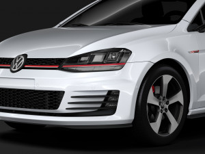 volkswagen golf 7 tgi bluemotion 5d 2016 3D Model