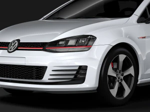 volkswagen golf 7 tgi bluemotion 5d 2016 3D Model