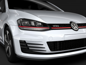 volkswagen golf 7 tgi bluemotion 5d 2016 3D Model
