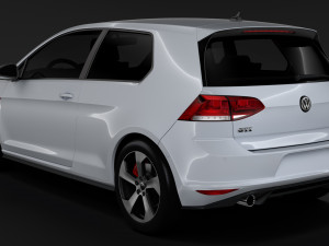 volkswagen golf 7 tgi bluemotion 5d 2016 3D Model