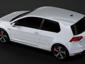 volkswagen golf 7 tgi bluemotion 5d 2016 3D Model