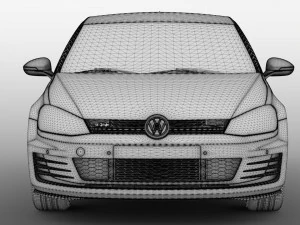 volkswagen golf 7 tgi bluemotion 5d 2016 3D Model