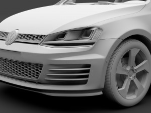 volkswagen golf 7 tgi bluemotion 5d 2016 3D Model