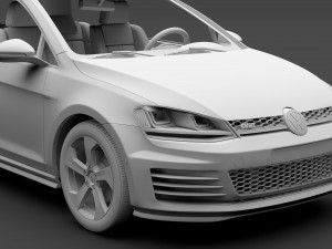 volkswagen golf 7 tgi bluemotion 5d 2016 3D Model