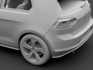 volkswagen golf 7 tgi bluemotion 5d 2016 3D Model