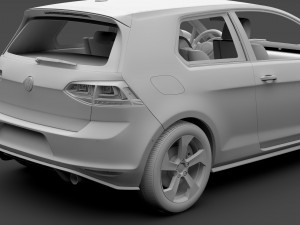 volkswagen golf 7 tgi bluemotion 5d 2016 3D Model