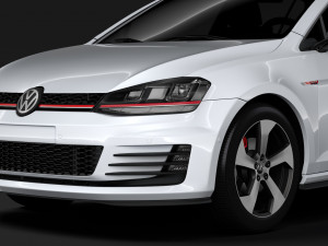 volkswagen golf 7 tdi 5d 2016 Modèle 3D