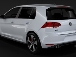 volkswagen golf 7 tdi 5d 2016 Modèle 3D
