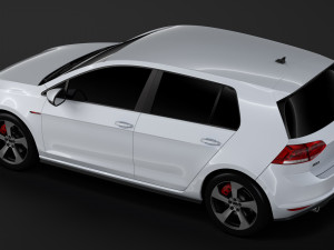 volkswagen golf 7 tdi 5d 2016 Modèle 3D