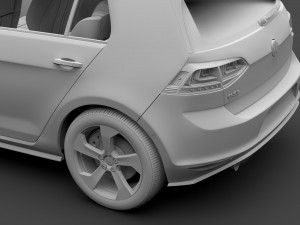 volkswagen golf 7 tdi 5d 2016 Modèle 3D