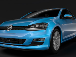 volkswagen golf 7 tdi 5d 2016 Modelo 3D