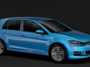 volkswagen golf 7 tdi 5d 2016 Modelo 3D