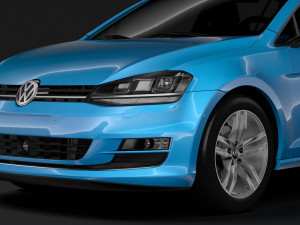 volkswagen golf 7 tdi 5d 2016 Modelo 3D