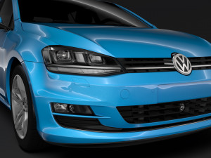 volkswagen golf 7 tdi 5d 2016 Modelo 3D