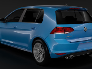 volkswagen golf 7 tdi 5d 2016 Modelo 3D