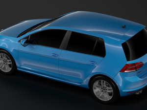 volkswagen golf 7 tdi 5d 2016 Modelo 3D