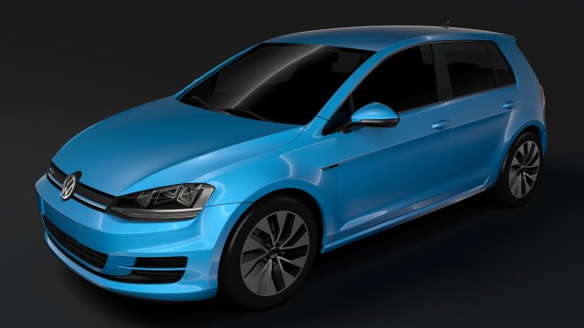 volkswagen golf 7 tgi bluemotion 5d 2016 3D 模型 .c4d .max .obj .3ds .fbx .stl .blend