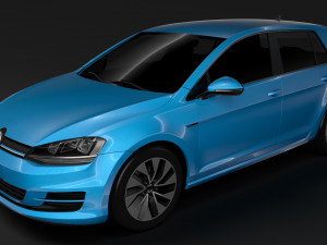 volkswagen golf 7 tgi bluemotion 5d 2016 3D 模型
