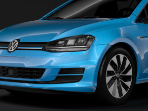 volkswagen golf 7 tgi bluemotion 5d 2016 3D 模型