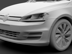 volkswagen golf 7 tgi bluemotion 5d 2016 3D 模型