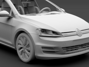 volkswagen golf 7 tgi bluemotion 5d 2016 3D 模型