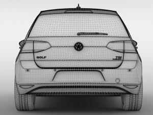 volkswagen golf 7 tgi bluemotion 5d 2016 3D 模型