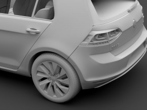 volkswagen golf 7 tgi bluemotion 5d 2016 3D 模型