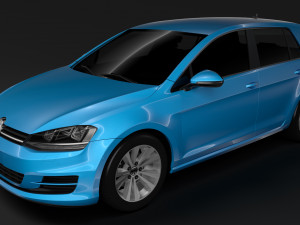 volkswagen golf 7 tsi 5d 2016 3D 模型