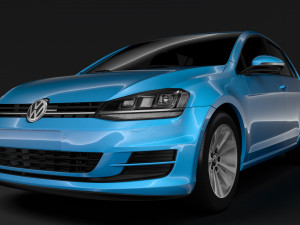 volkswagen golf 7 tsi 5d 2016 Modelo 3D