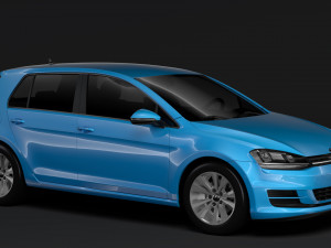 volkswagen golf 7 tsi 5d 2016 Modelo 3D