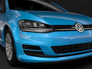 volkswagen golf 7 tsi 5d 2016 3D Model