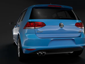 volkswagen golf 7 tsi 5d 2016 3D Model